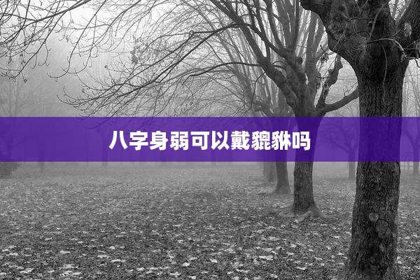 八字身弱可以戴貔貅吗