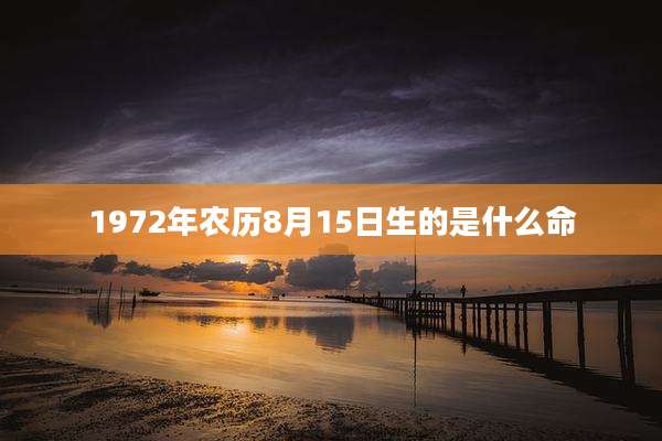 1972年农历8月15日生的是什么命