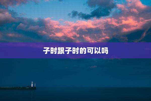 子时跟子时的可以吗