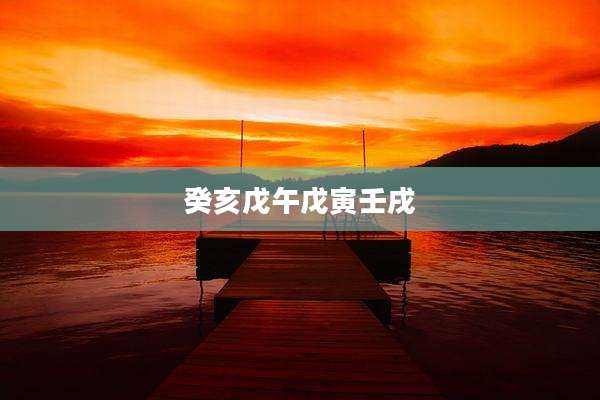 癸亥戊午戊寅壬戌