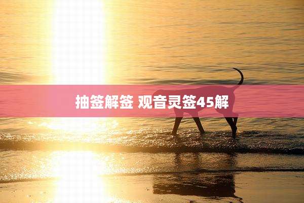 抽签解签 观音灵签45解