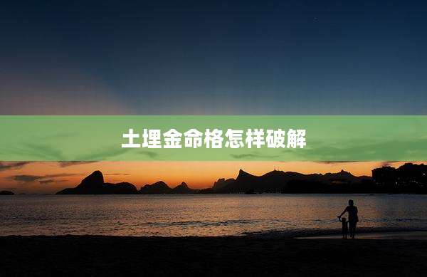 土埋金命格怎样破解
