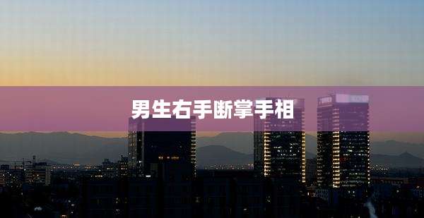 男生右手断掌手相