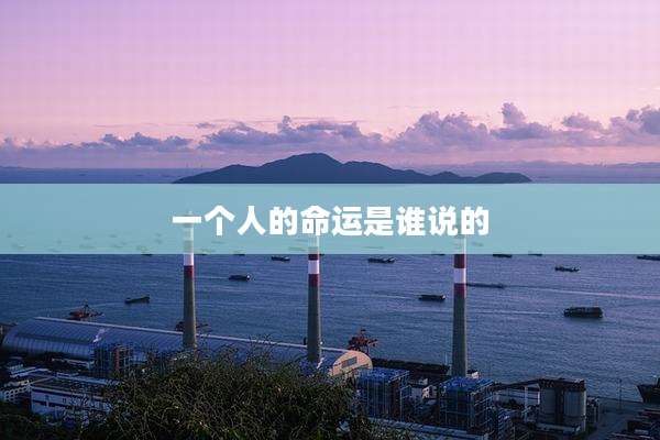一个人的命运是谁说的