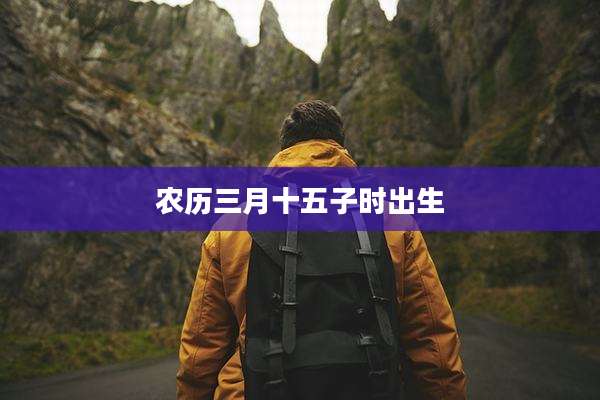 农历三月十五子时出生