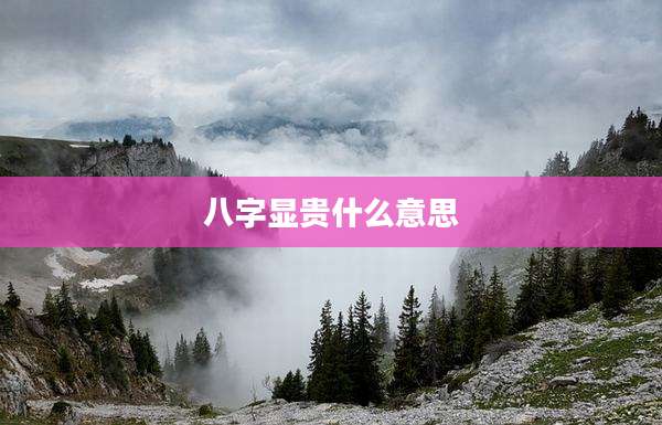 八字显贵什么意思