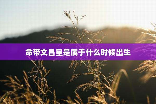 命带文昌星是属于什么时候出生