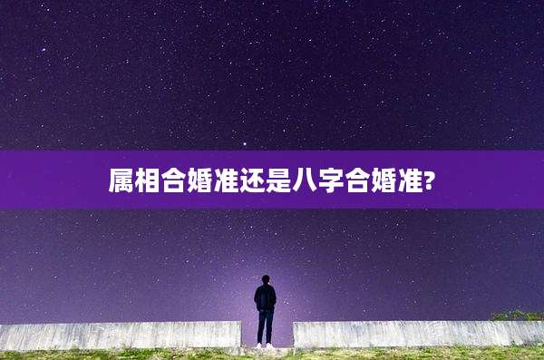 属相合婚准还是八字合婚准?