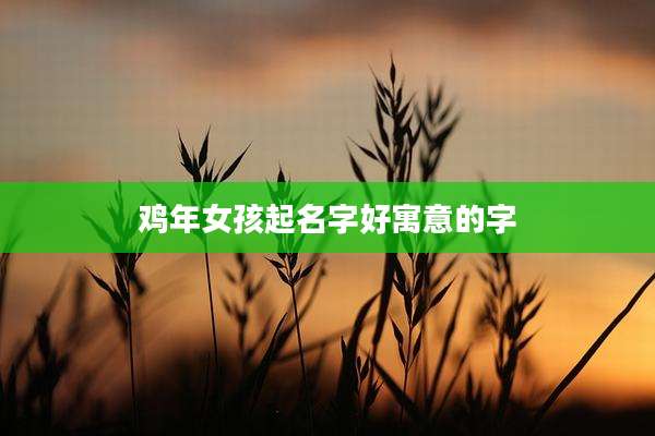 鸡年女孩起名字好寓意的字