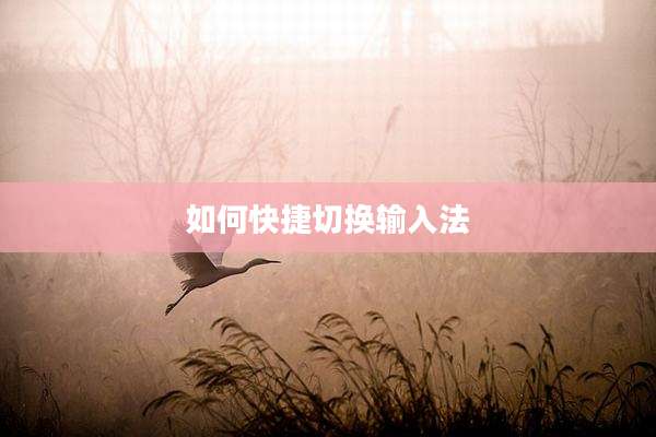 如何快捷切换输入法