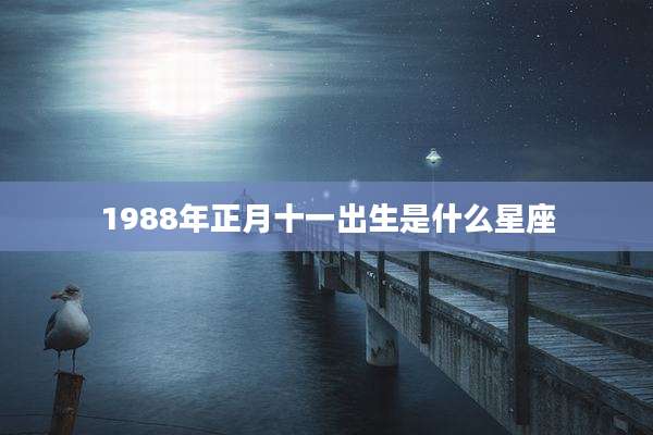 1988年正月十一出生是什么星座