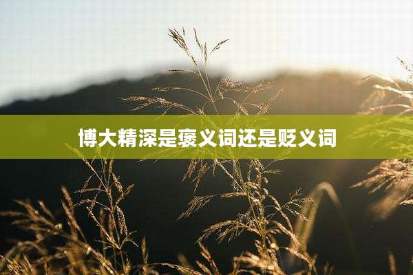 博大精深是褒义词还是贬义词