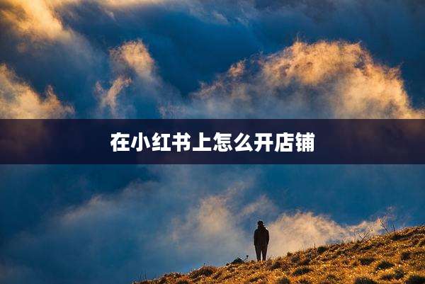 在小红书上怎么开店铺