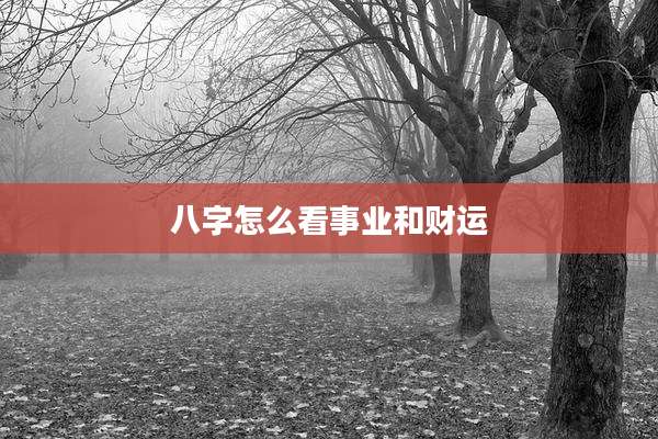 八字怎么看事业和财运