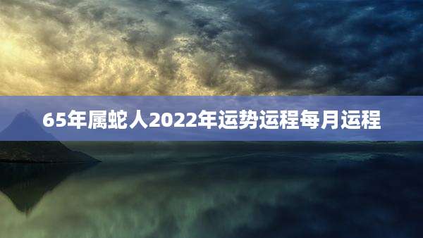 65年属蛇人2022年运势运程每月运程