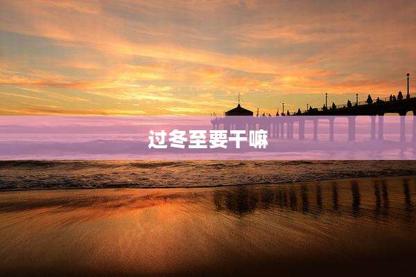 过冬至要干嘛