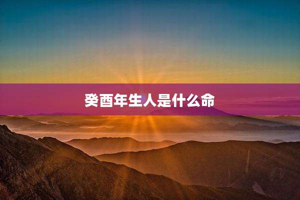 癸酉年生人是什么命