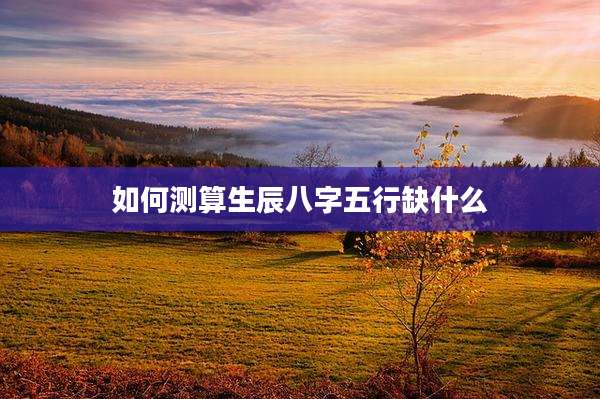 如何测算生辰八字五行缺什么