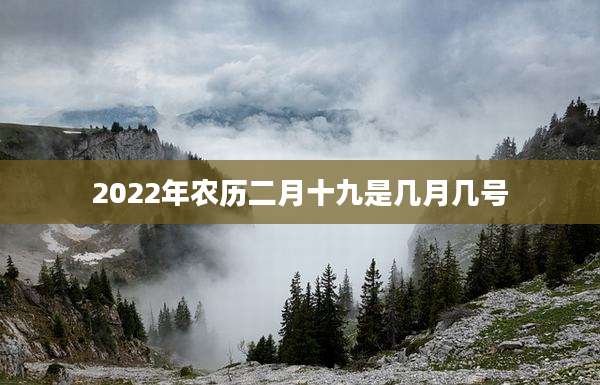 2022年农历二月十九是几月几号