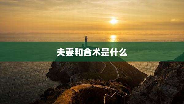 夫妻和合术是什么