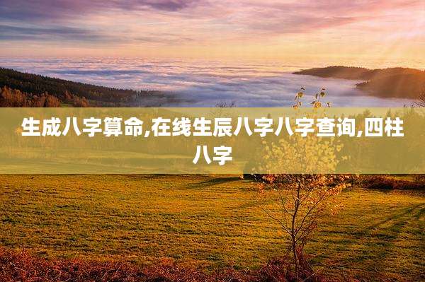 生成八字算命,在线生辰八字八字查询,四柱八字