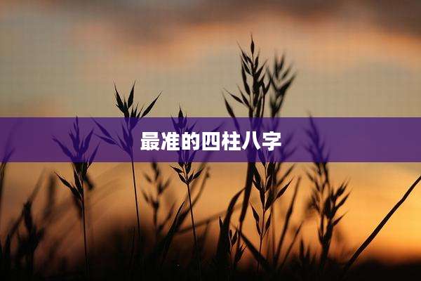 最准的四柱八字