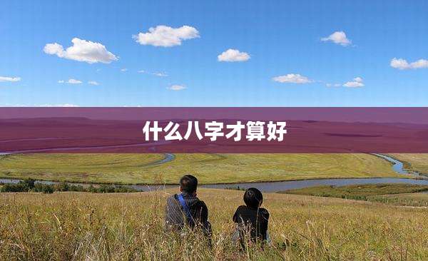 什么八字才算好