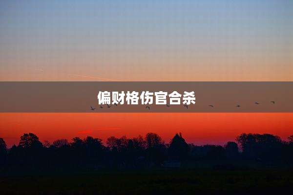 偏财格伤官合杀