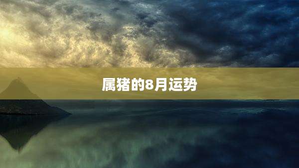 属猪的8月运势
