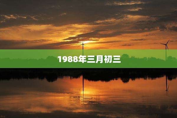 1988年三月初三