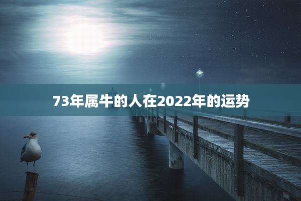 73年属牛的人在2022年的运势