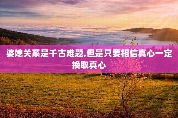 婆媳关系是千古难题,但是只要相信真心一定换取真心