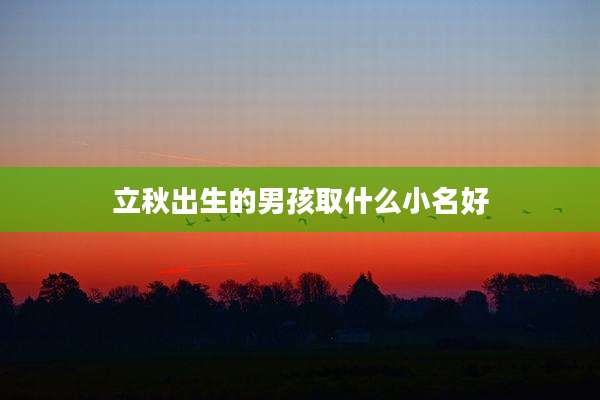 立秋出生的男孩取什么小名好