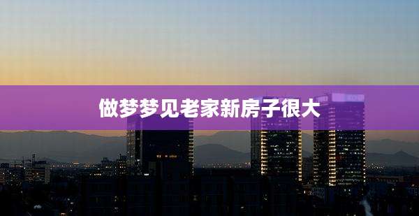 做梦梦见老家新房子很大