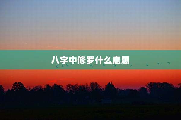 八字中修罗什么意思