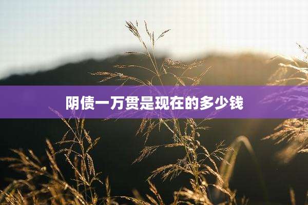 阴债一万贯是现在的多少钱