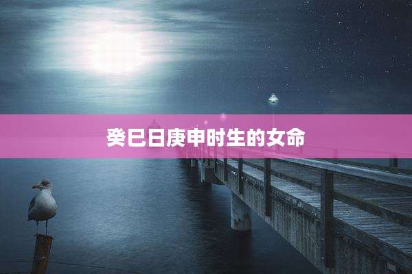 癸巳日庚申时生的女命