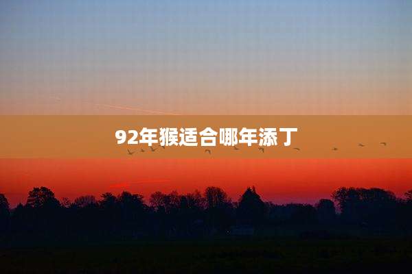 92年猴适合哪年添丁