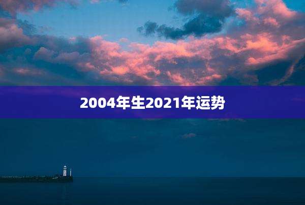 2004年生2021年运势