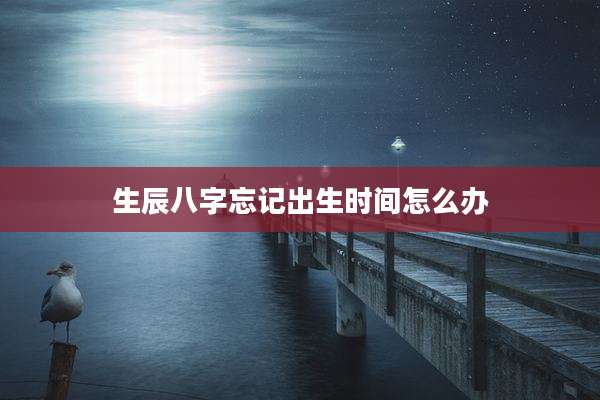 生辰八字忘记出生时间怎么办