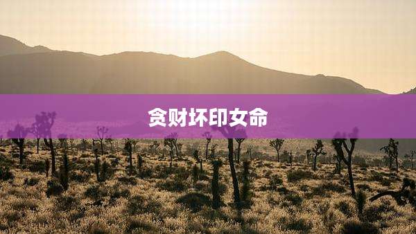 贪财坏印女命
