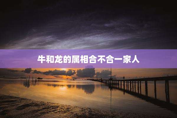 牛和龙的属相合不合一家人