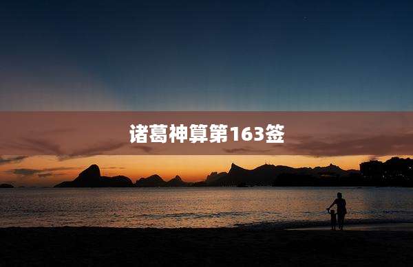 诸葛神算第163签