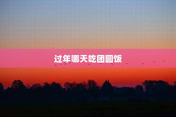 过年哪天吃团圆饭