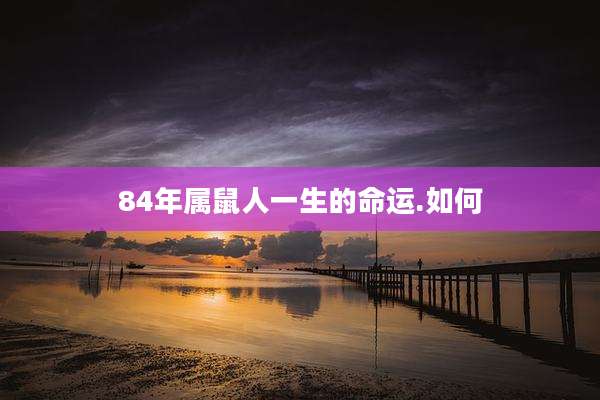 84年属鼠人一生的命运.如何