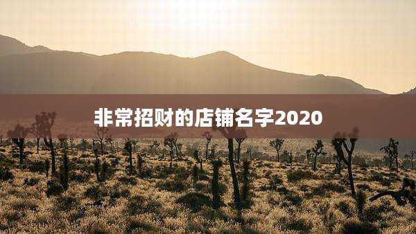 非常招财的店铺名字2020
