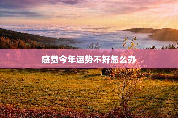 感觉今年运势不好怎么办