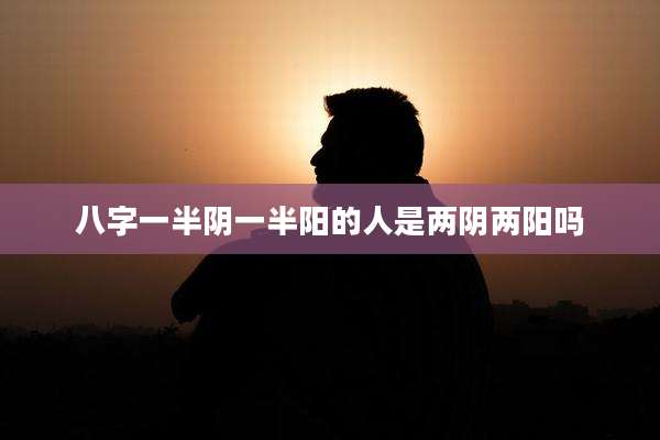 八字一半阴一半阳的人是两阴两阳吗