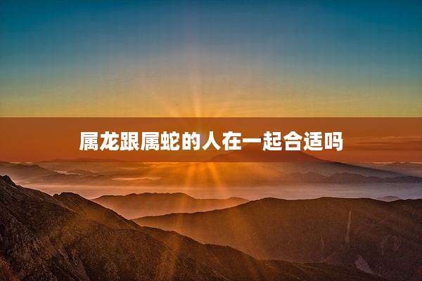 属龙跟属蛇的人在一起合适吗