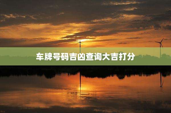 车牌号码吉凶查询大吉打分